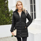 Lange Damenjacke mit Kapuze - Naelle