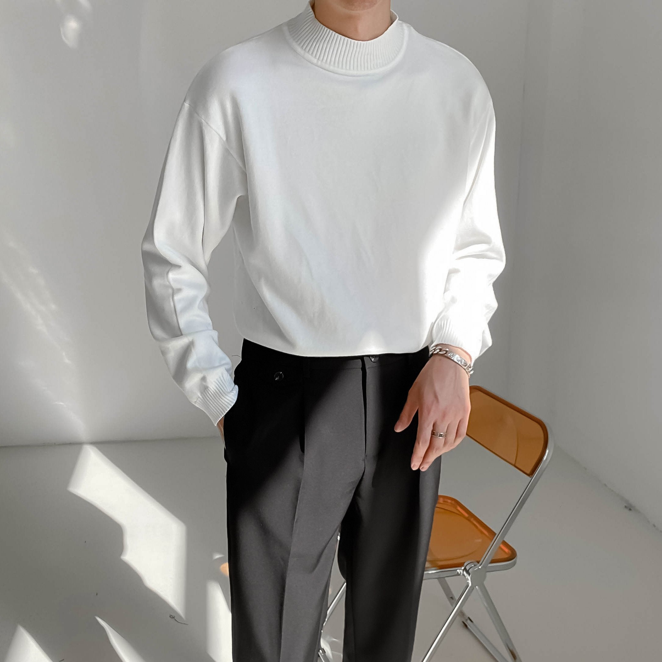 Herren Pullover einfarbig gestrickt - Renwald
