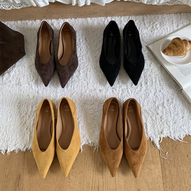 Damen Schuhe in Wildlederoptik mit spitzer Spitze - Ines