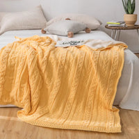 Couverture tricotée décontractée au style rétro pour l'automne et l'hiver