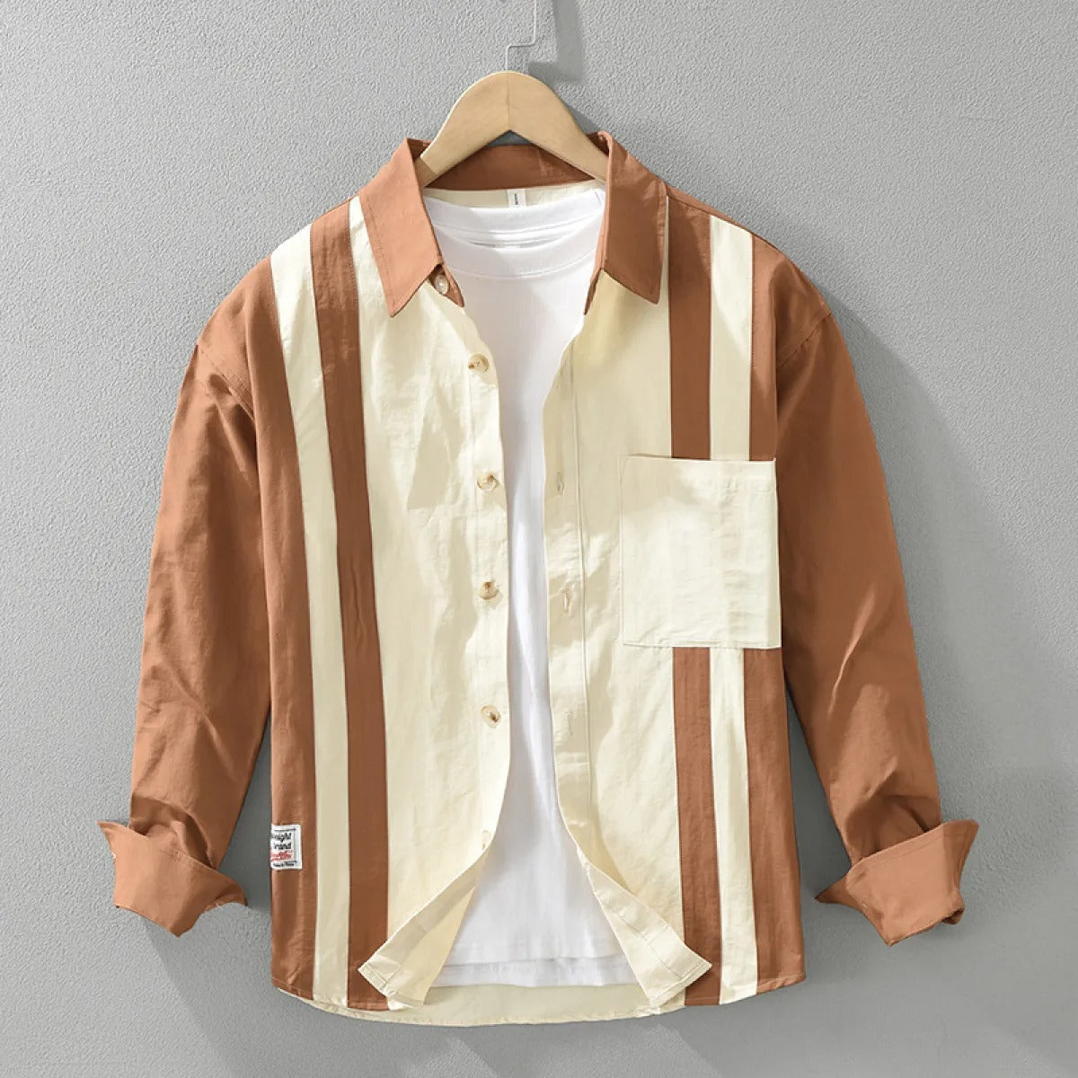 Herrenhemd aus bedruckter Baumwolle im Retro-Look - Mateo