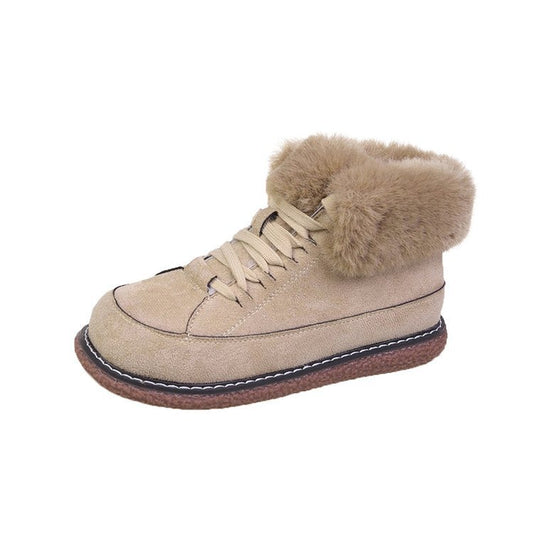 Chaussons d'hiver pour femmes avec bordures en peluche - Lirana