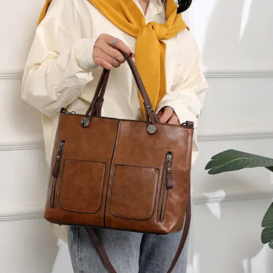 Große vegane Damen-Tasche aus Leder - Renata