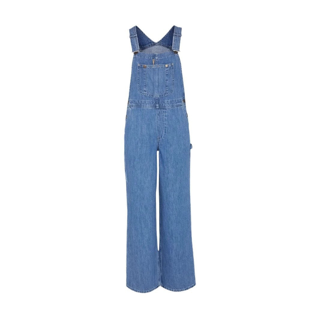 Damen-Jumpsuit aus Denim mit weitem geradem Schnitt - Shirley