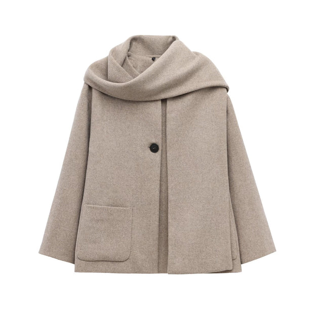 Manteau pour femme de style français avec col enveloppant - Nèora