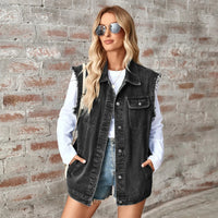 Gilet sans manches en denim pour femme style urbain - Julieta