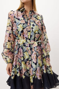 Aza - Mini robe évasée imprimée avec ceinture