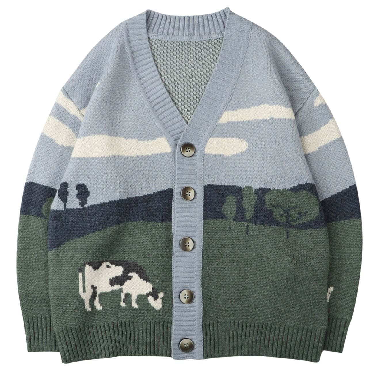 Herrenstrickjacke mit Knopfverschluss und grafischem Muster - Thomas