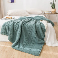Couverture tricotée décontractée au style rétro pour l'automne et l'hiver