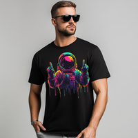 Herren-T-Shirt aus Baumwolle mit Astronautengrafik im lässigen Stil - Dorian