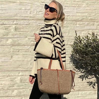 Brenda - Gestreifter Rollkragenpullover