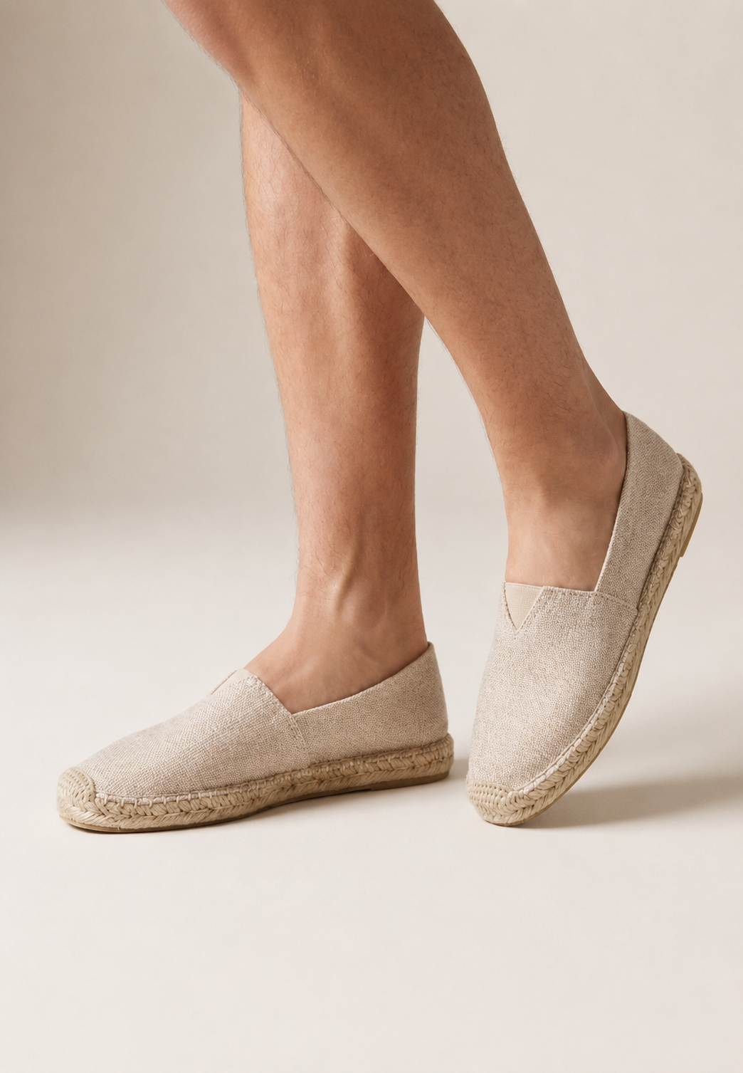 Herren-Espadrilles zum Hineinschlüpfen mit geflochtener Jute-Sohle – John