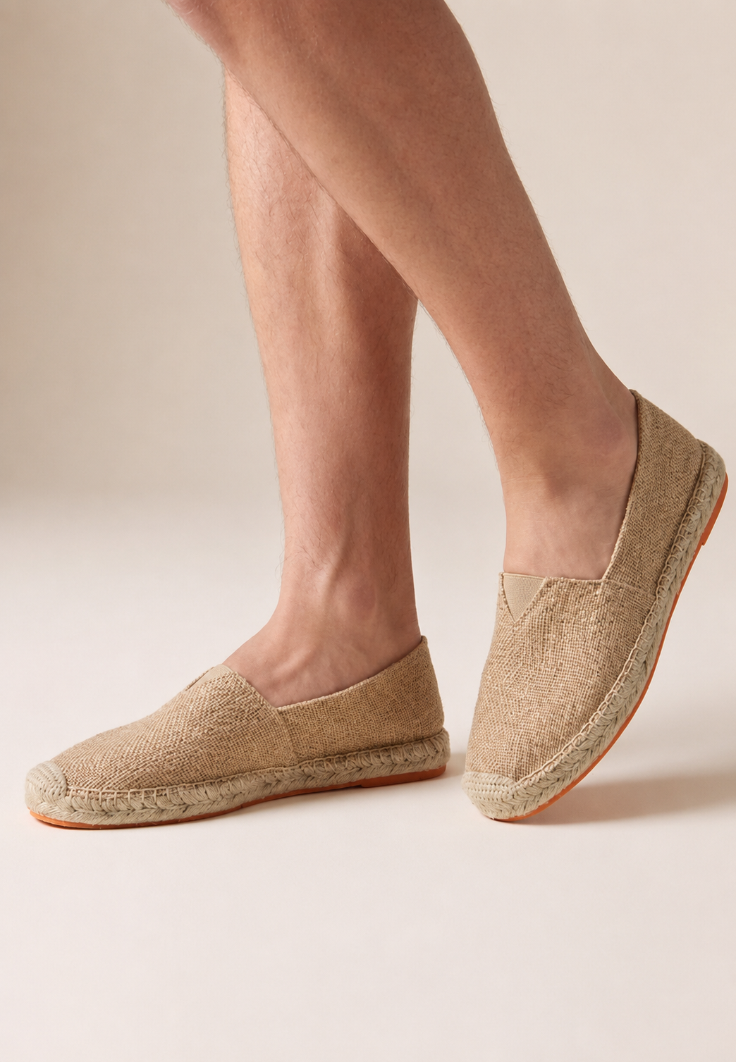 Herren-Espadrilles zum Hineinschlüpfen mit geflochtener Jute-Sohle – John