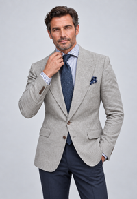Veste américaine pour homme cintrée à deux boutons, en tissu texturé - Alrik