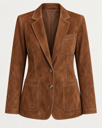 Blazer in Wildlederoptik mit Revers und aufgesetzten Taschen – Zélie