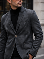 Herren-Jeansjacke im Washed-Look mit Used-Details und zwei Knöpfen – Ivar