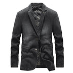 Herren-Jeansjacke im Washed-Look mit Used-Details und zwei Knöpfen – Ivar