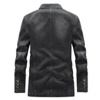 Herren-Jeansjacke im Washed-Look mit Used-Details und zwei Knöpfen – Ivar