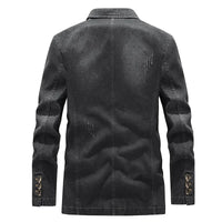 Veste en jean pour homme, effet délavé, détails usés, deux boutons - Ivar
