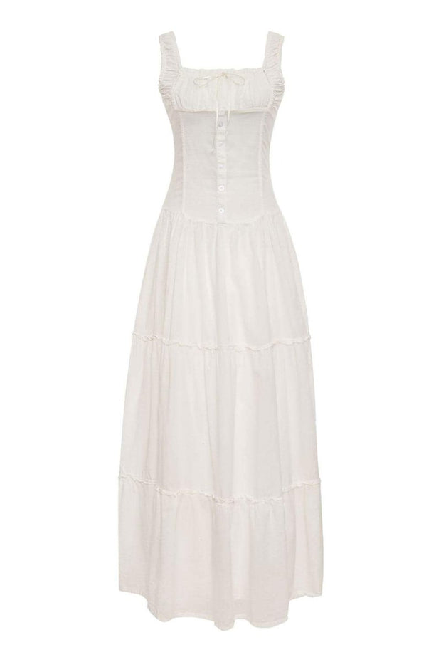 Anastasia - Robe longue semi-transparente à volants