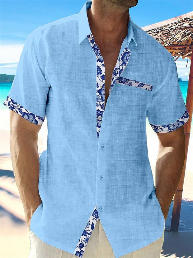 Elias - Chemise légère en lin pour hommes, perméable à l'air et élégante pour l'été