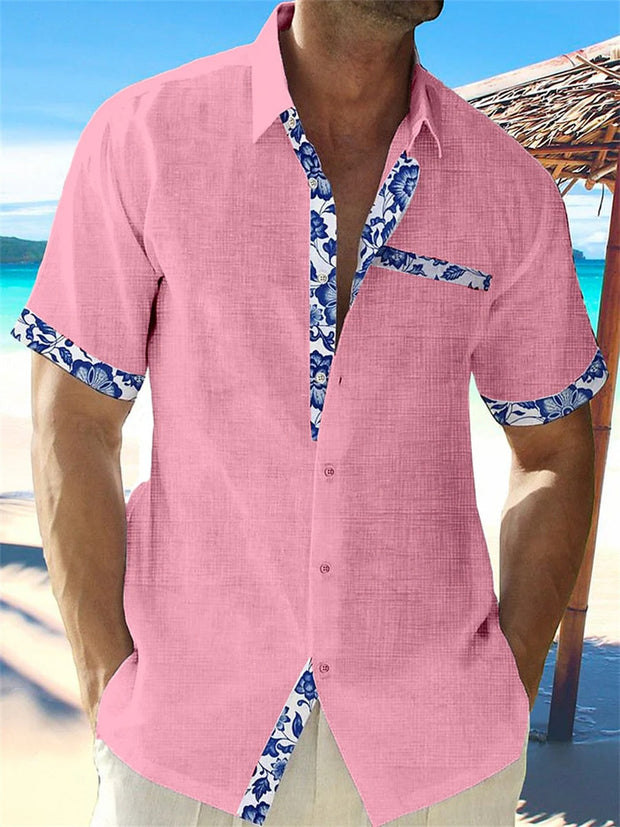 Elias - Chemise légère en lin pour hommes, perméable à l'air et élégante pour l'été