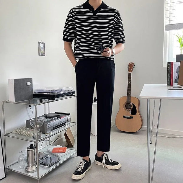 Lässiges, gestreiftes Herren-Poloshirt aus Baumwolle - Mateo