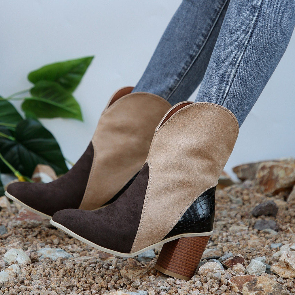 Damenstiefel aus Wildleder mit quadratischem Absatz - Norine