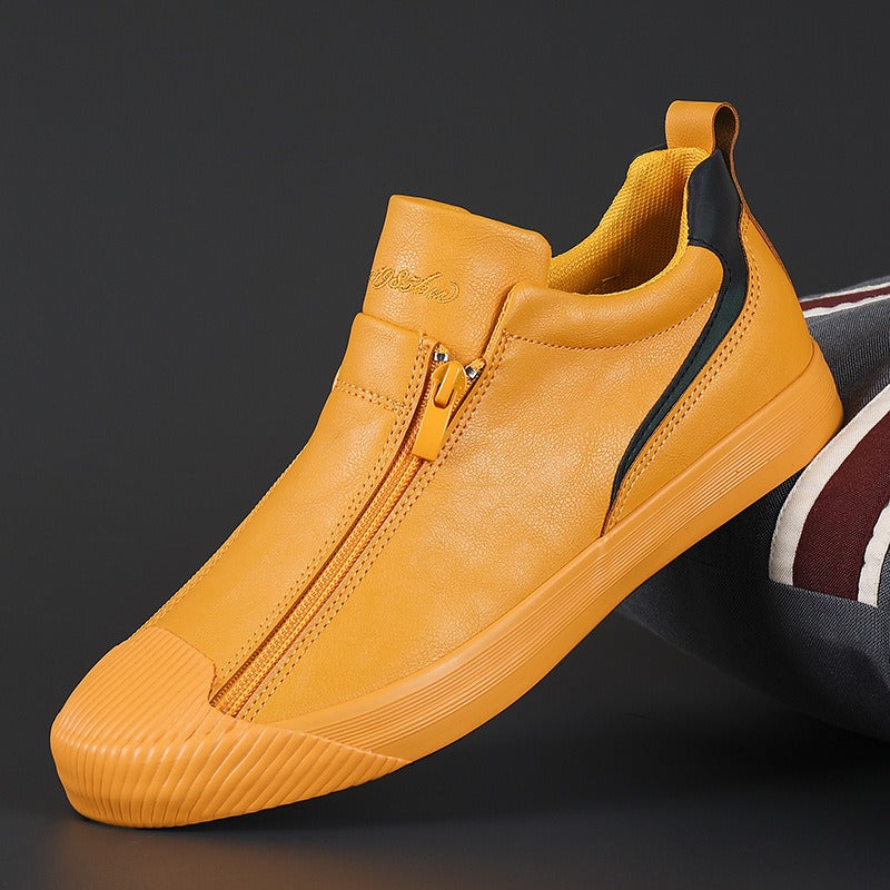Sportliche Herren-Kunstleder-Turnschuhe mit Doppelreißverschluss - Ivan