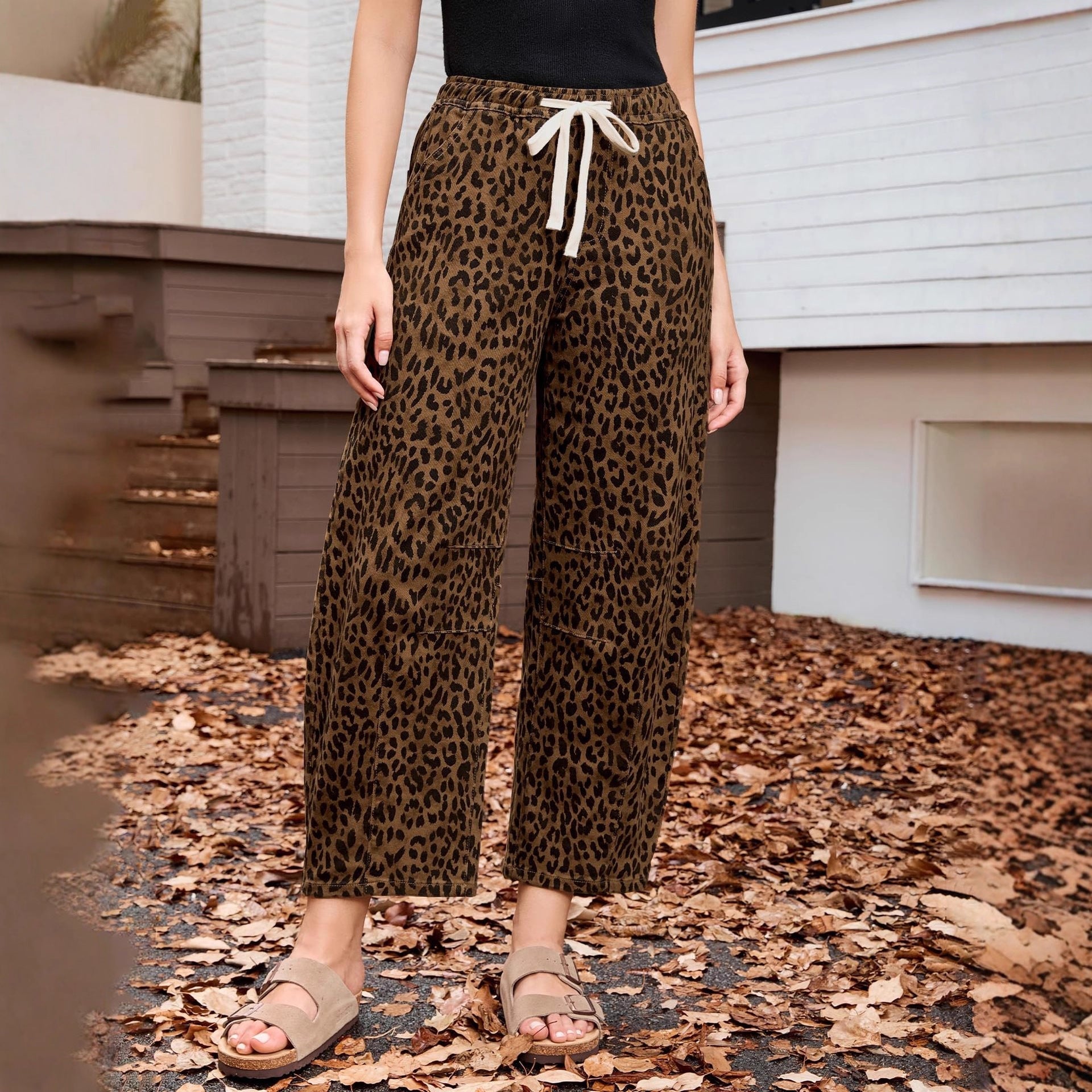 Gerade Damenhose mit elastischem Bund - Naydine
