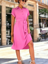 Hannah - Robe classique avec col féminin et confortable