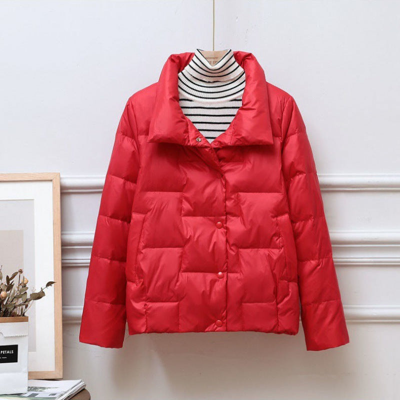 Kurze Damen-Steppjacke mit hohem Kragen - Valery