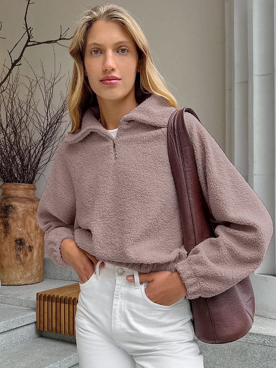 Plüsch-Strukturjacke für Frauen - Ervaya