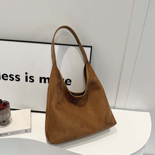 Women’s Solid Colour Suede Shoulder Bag