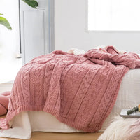 Couverture tricotée décontractée au style rétro pour l'automne et l'hiver