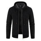 Herrenstrickjacke mit Kapuze und Innenfutter - Rynor