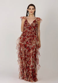 Judy - Longue robe bohème à fleurs