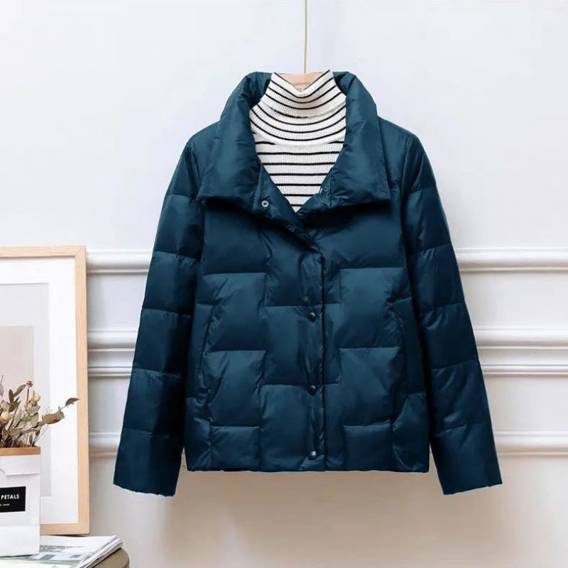 Kurze Damen-Steppjacke mit hohem Kragen - Valery