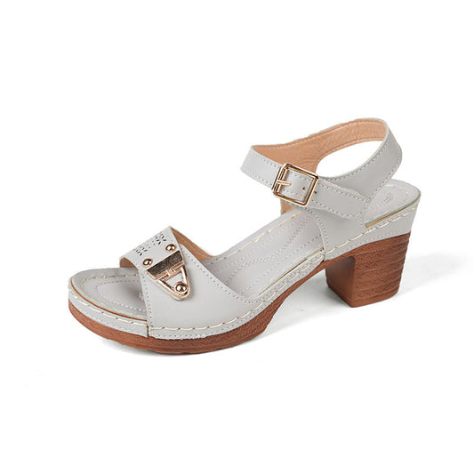Sandales pour femmes à talon large et boucle - Darel
