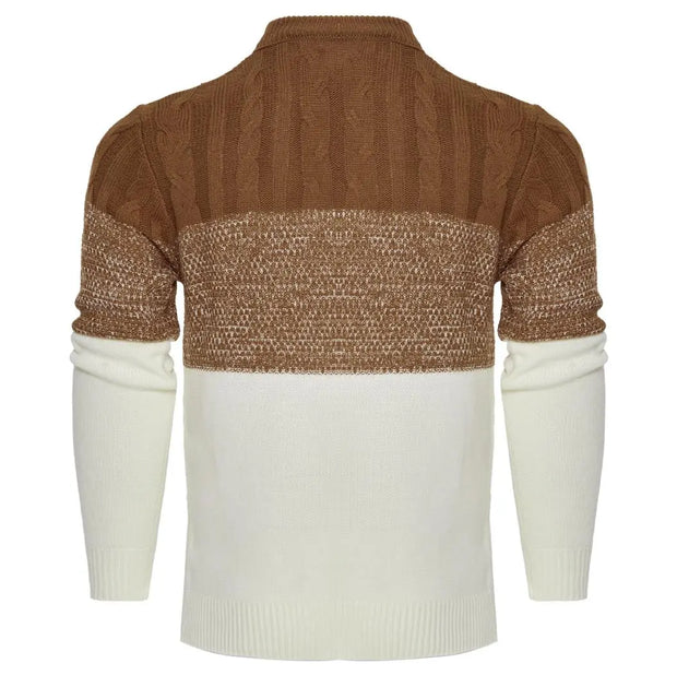 Giam - Langärmeliger, lässiger Herren-Strickpullover mit Farbblöcken