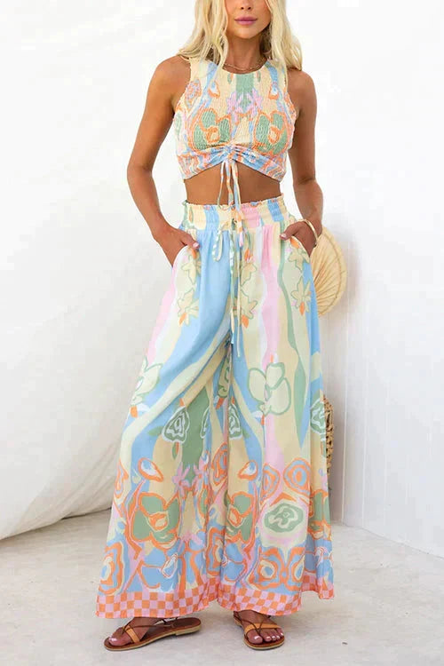 Evona - Ensemble taille élastique imprimé floral