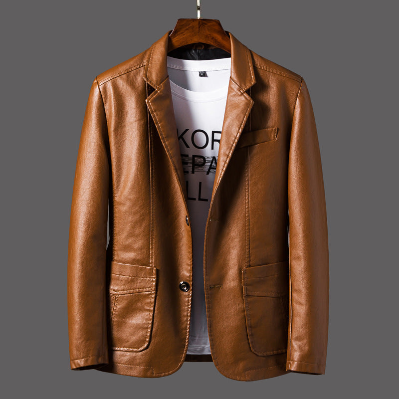 Herrenjacke mit Glattledereffekt - Maël