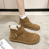 Damen-Winterstiefel aus Wildleder mit seitlicher Schnalle - Estelle