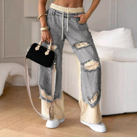 Pantalon en denim déchiré pour femmes - Leona