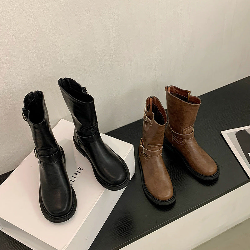 Halbhohe Westernstiefel für Damen mit Schnallen - Miriam