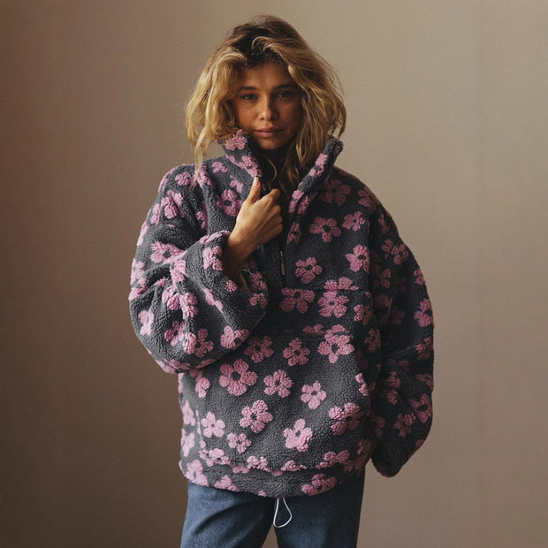Sweat-shirt polaire pour femmes avec grande poche - Liora