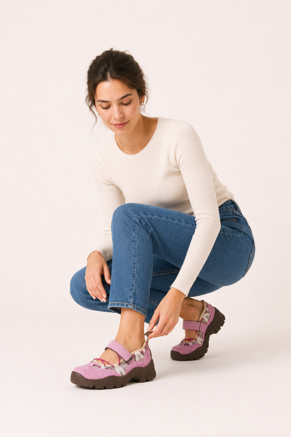 Sport-Ballerinas mit verstellbarem Riemen und gezackter Sohle – Lotte