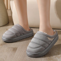 Chaussons d'hiver unisexes peluche anti-dérapant chaud - Nadir