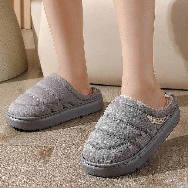 Chaussons d'hiver unisexes peluche anti-dérapant chaud - Nadir