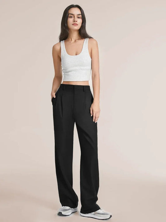 Hochgeschlossene Hose mit weitem Bein - Elira